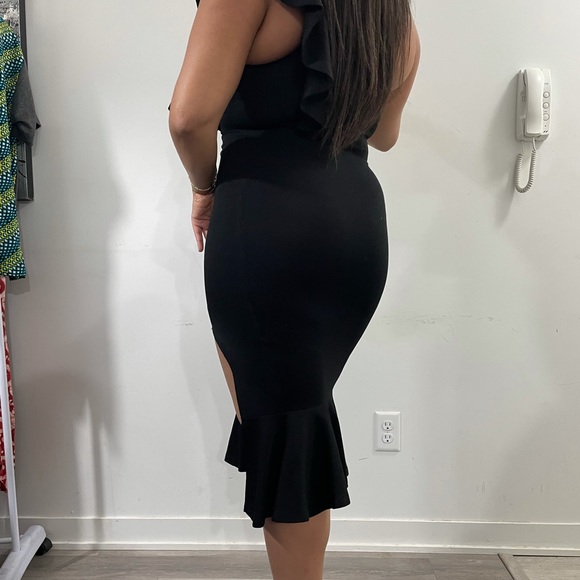 Sexy perfect black midi dress - Picture 4 of 6